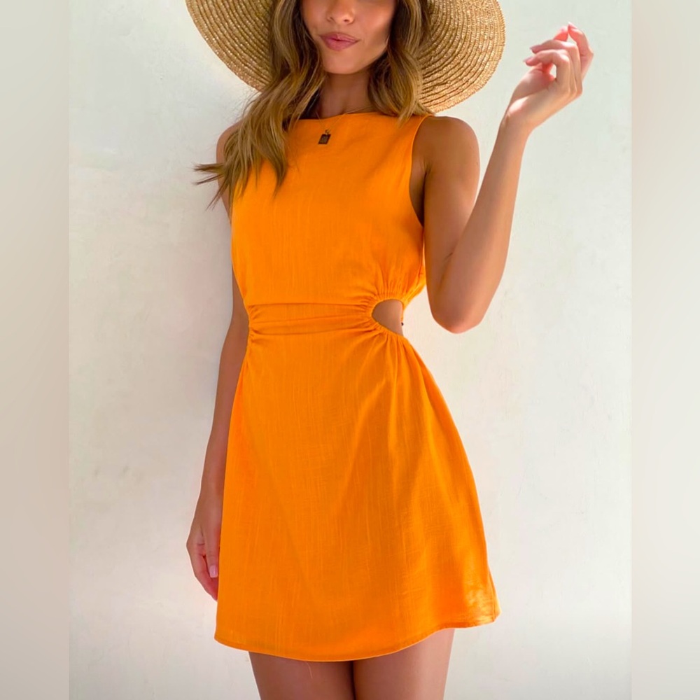 NWT Orange Billy J Mandi Mini Cutout Dress Size 6